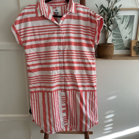NWOT cotton striped button down dress - Picture 1 of 5